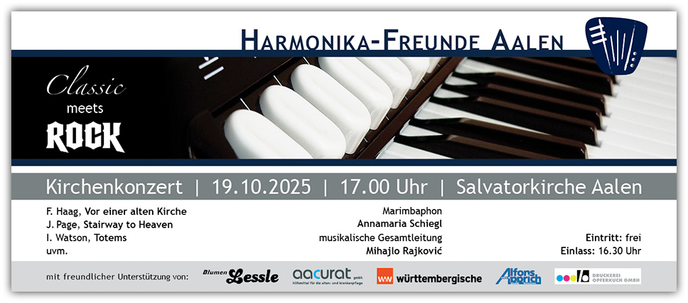 Kirchenkonzert der Harmonika-Freunde Aalen